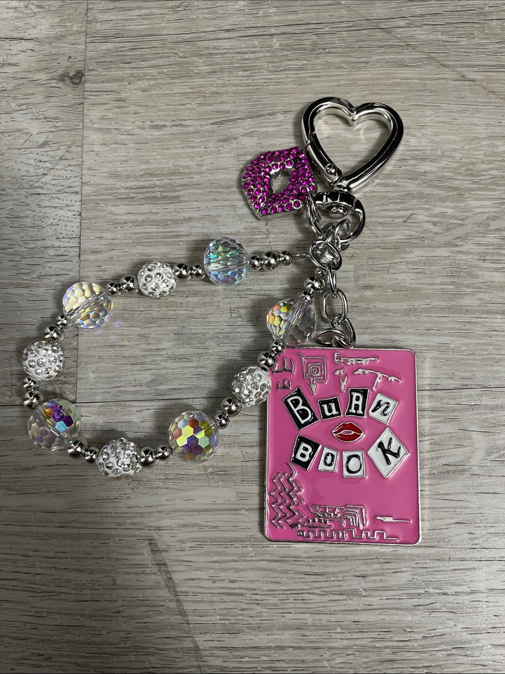 Pink 'Burn Book' Keychain Card Holder Charm
